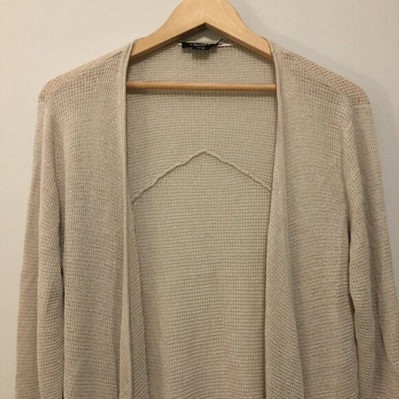 Olsen Europe Tan Linen Knit Open Cardigan - Picture 3 of 11
